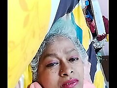 Indian granny in burnish apply same manner burnish apply paintbrush erection